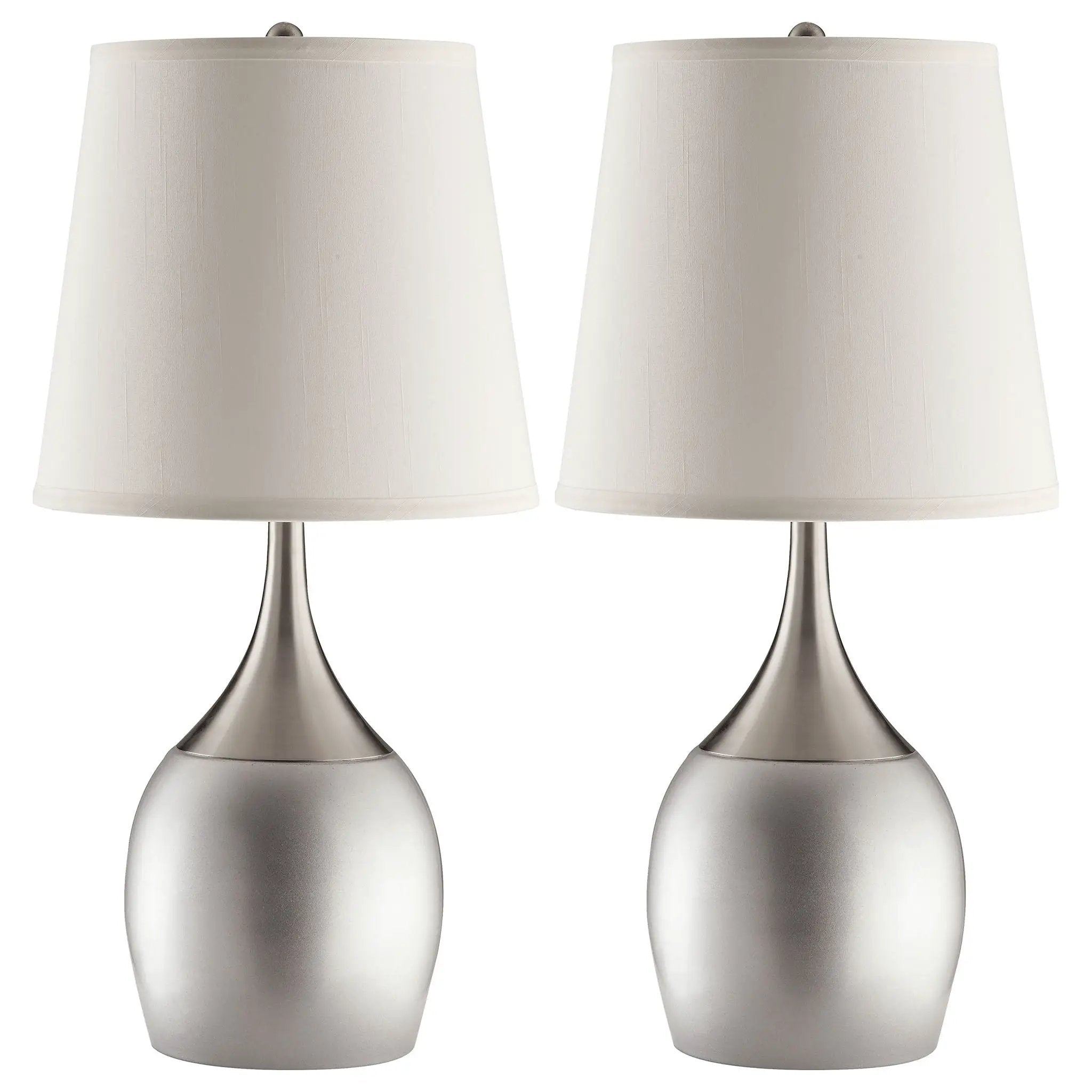 Droplet Empire - Shade Urn Table Lamp (Set of 2) - Silver by HouseOfZazla