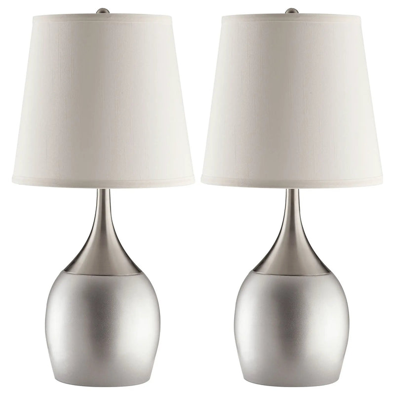 Droplet Empire - Shade Urn Table Lamp (Set of 2) - Silver by HouseOfZazla