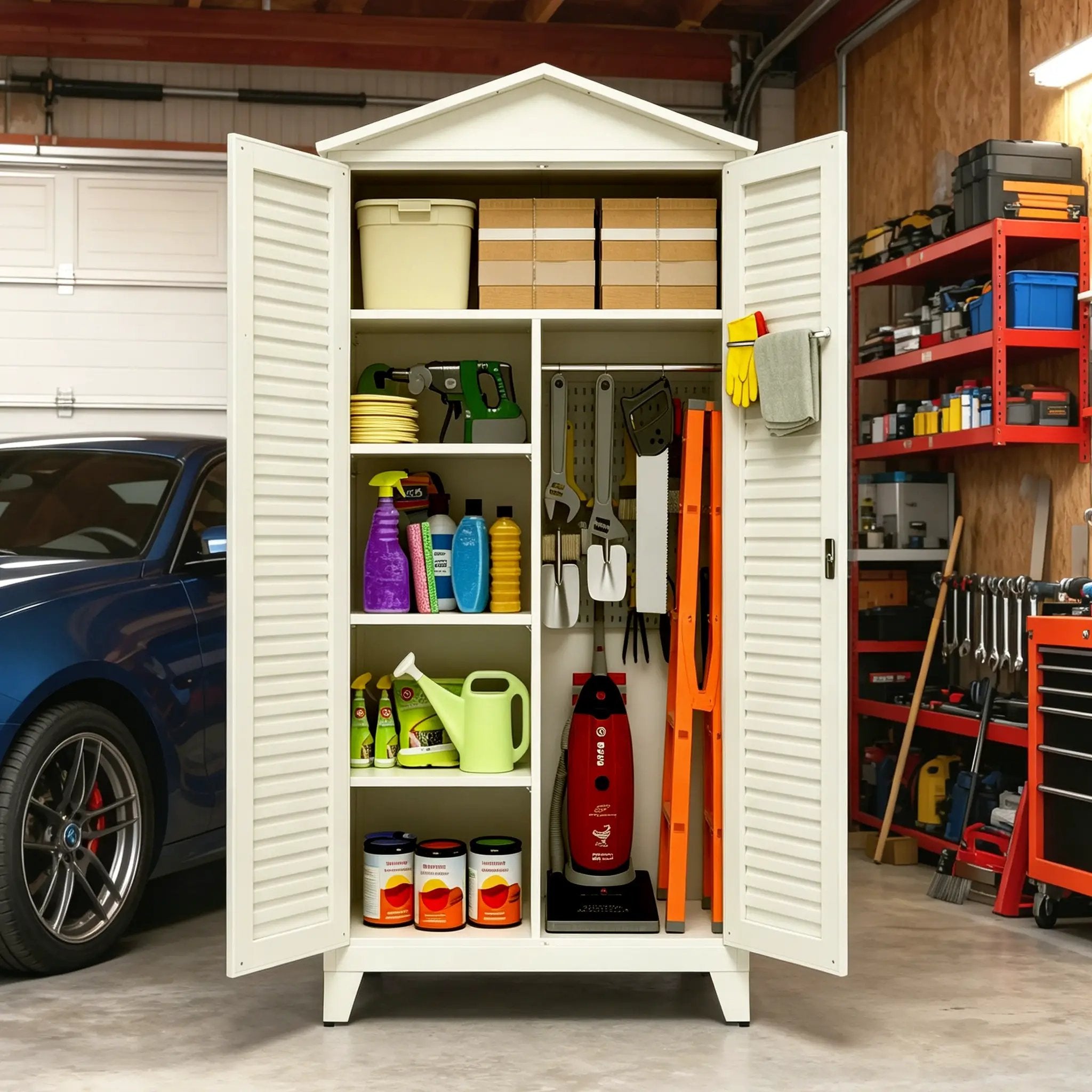 Spire79.1'' Tall Metal Tool Storage Cabinet by HouseOfZazla