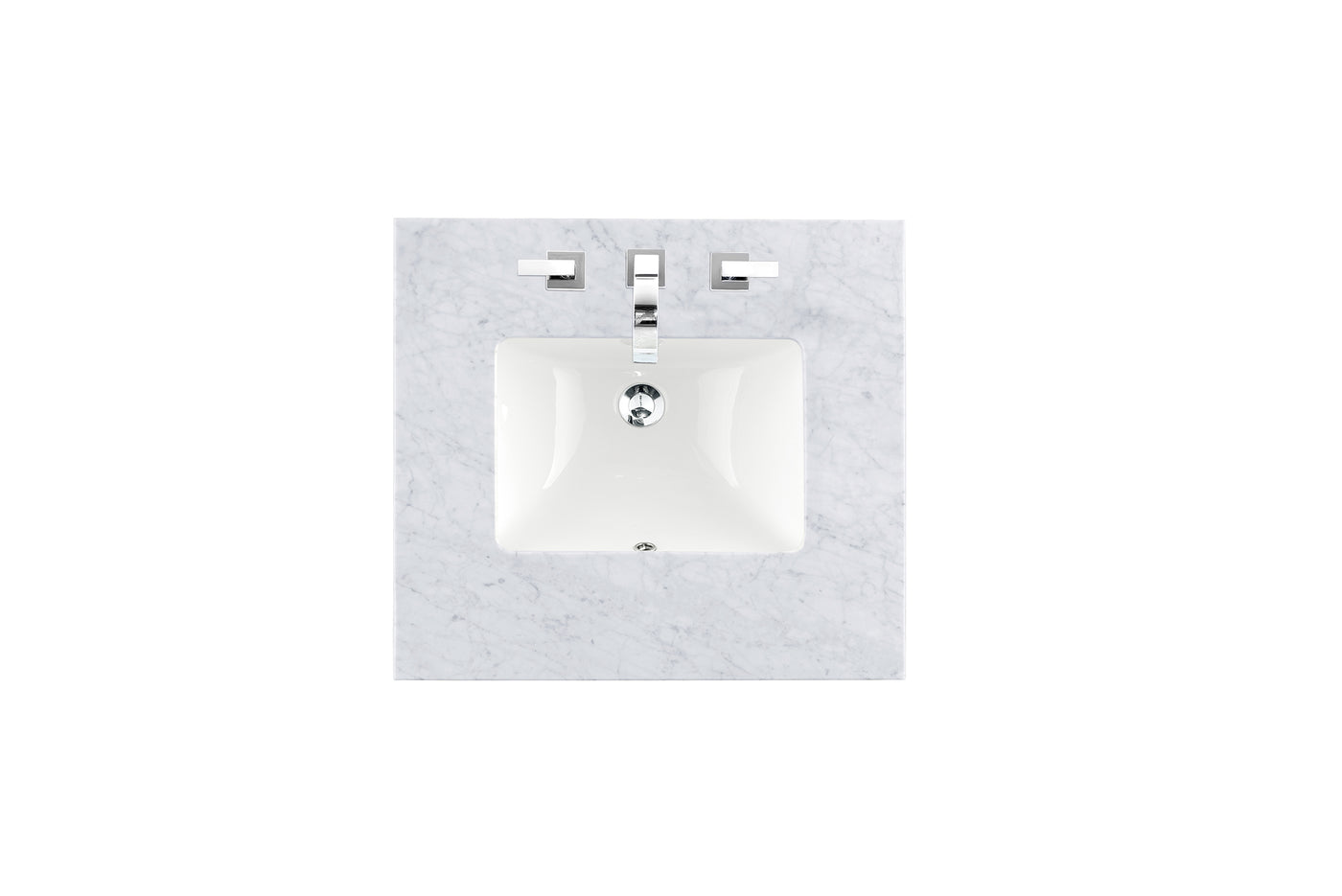James Martin 26" Single Vanity Top with Carrara White countertop