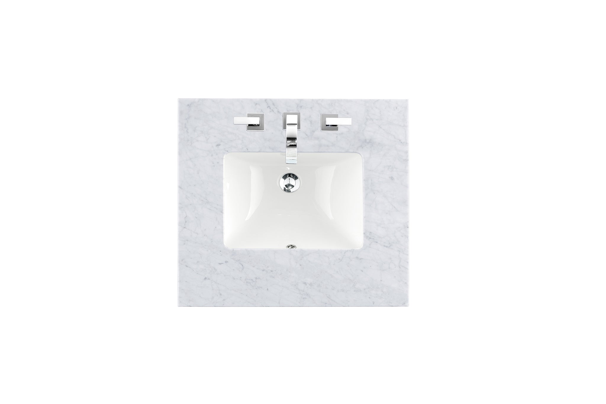 James Martin 26" Single Vanity Top with Carrara White countertop
