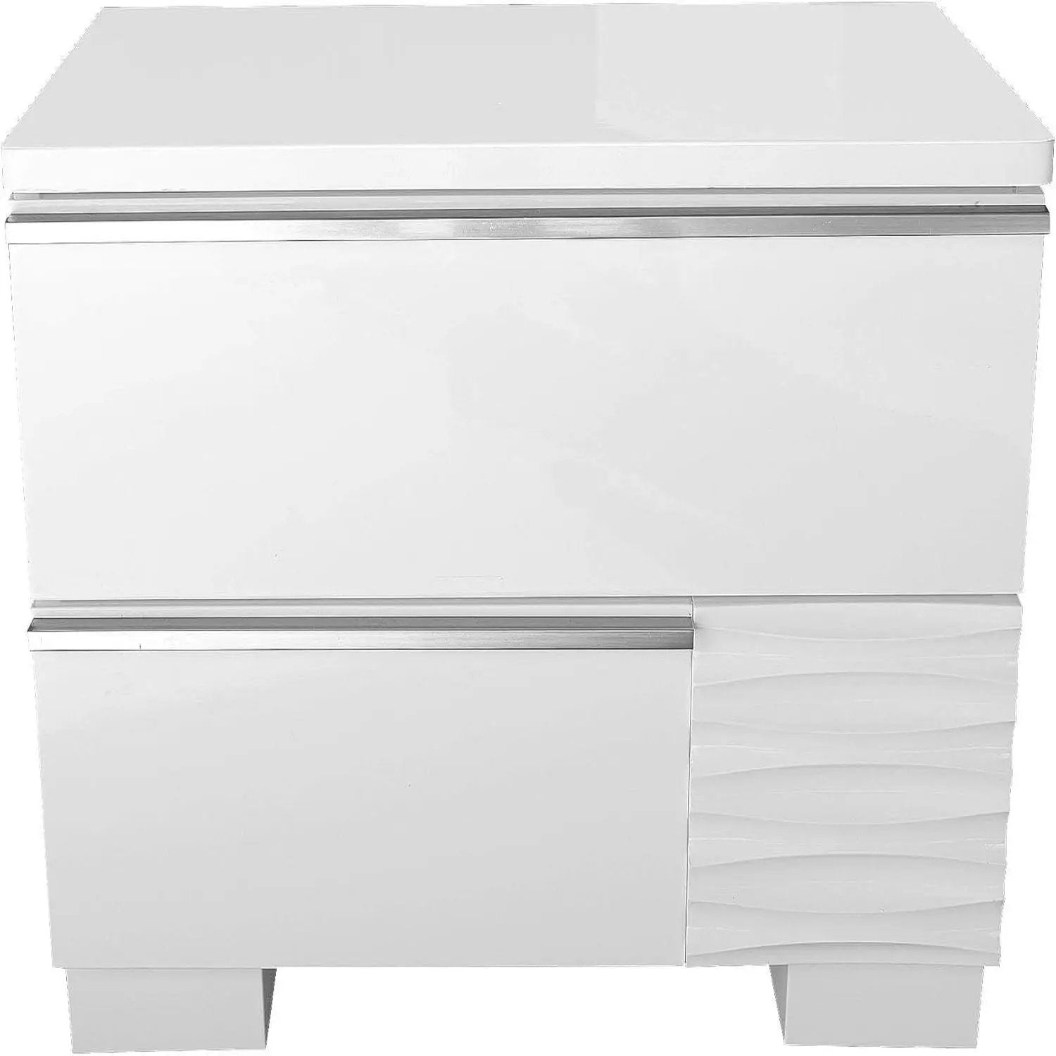 2 Drawer Nightstand, Bedside Table - White by Unique Piece Furniture