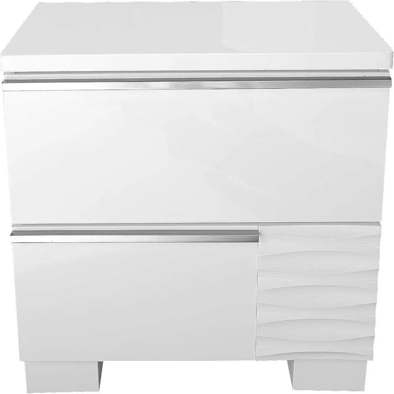 2 Drawer Nightstand, Bedside Table - White by Unique Piece Furniture