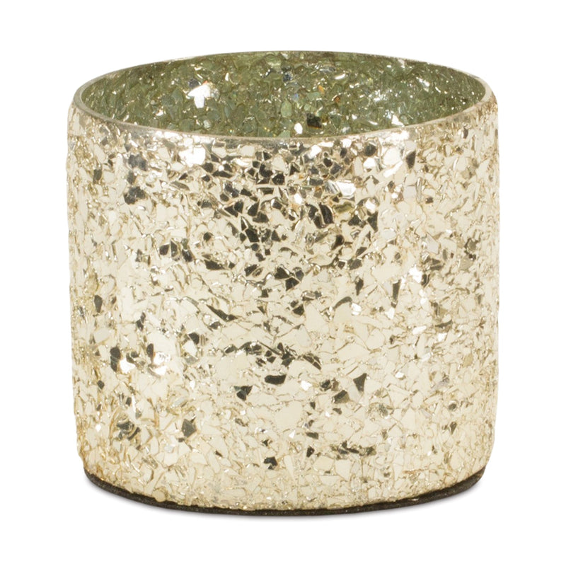 Gold mosaic glass candle holder (set of 2), photo 3 of 3