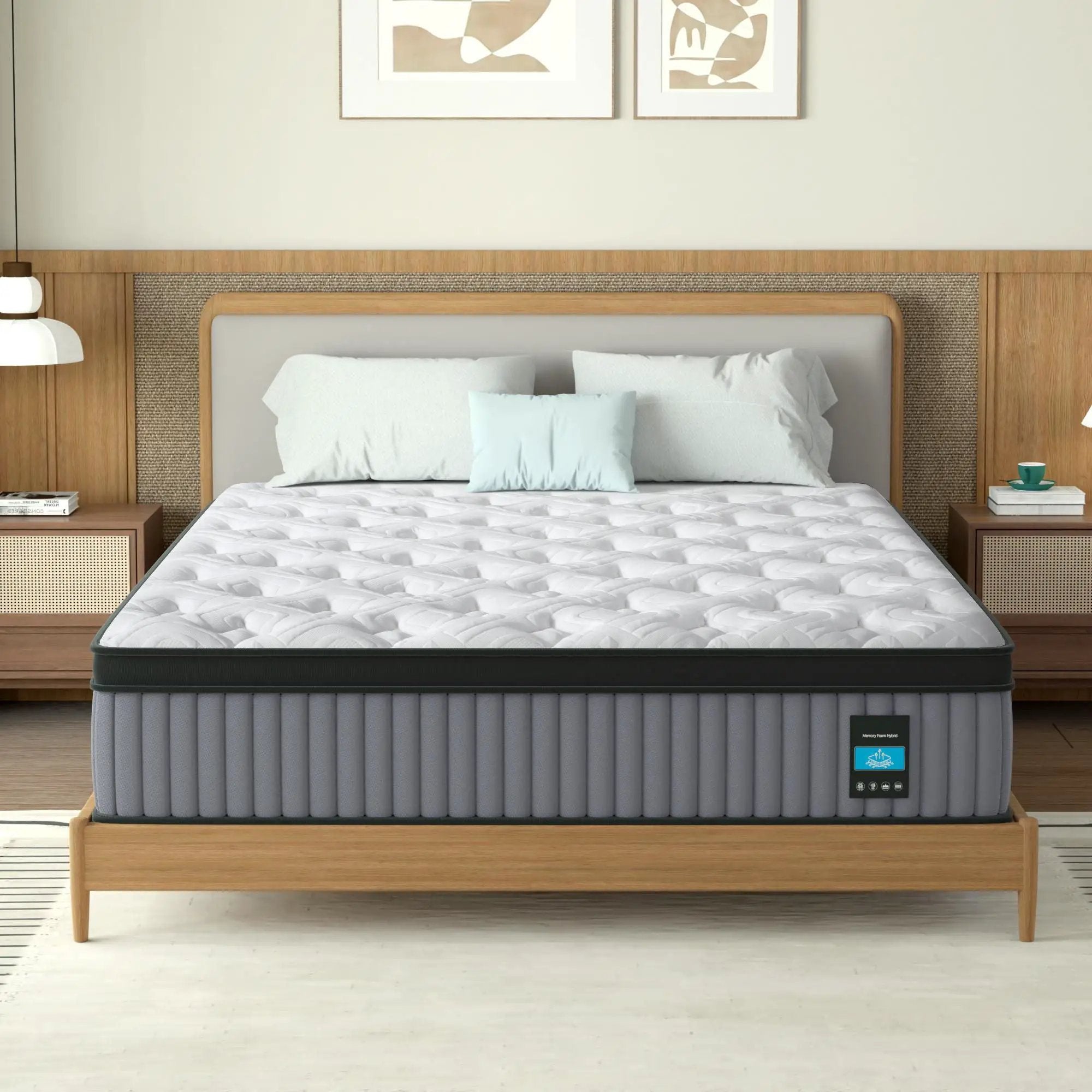 14" King Hybrid Mattress, Memory Foam & Pocket Spring Bed by HouseOfZazla
