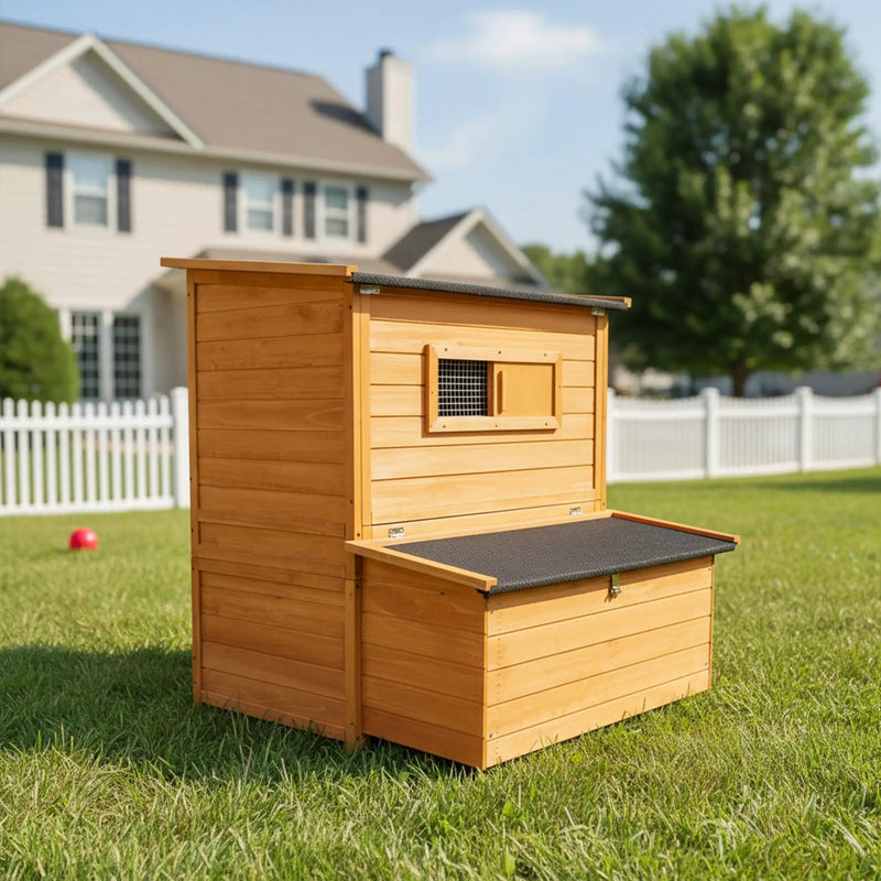 Double-House Wooden Chicken Coop for 6-8 Chickens by HouseOfZazla