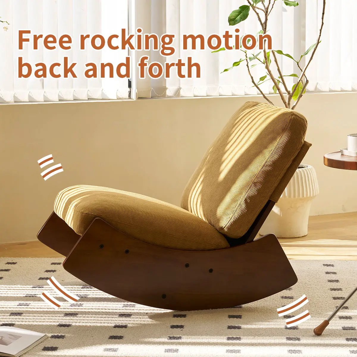Comfortable High-Quality Upholstery Glider Rocking Chair by HouseOfZazla