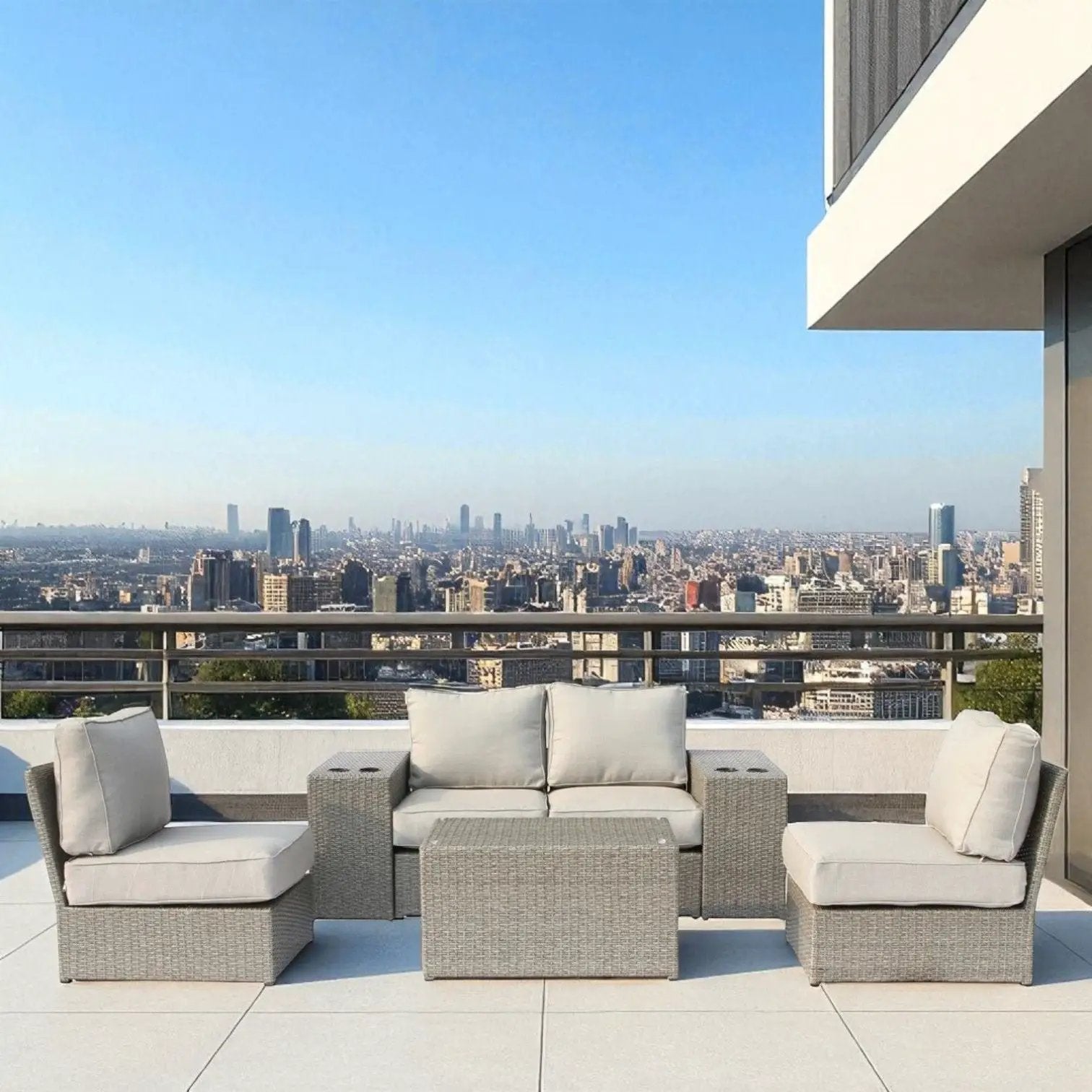 Stylish Modular Wicker Patio Seating Group by Unique Piece Furniture
