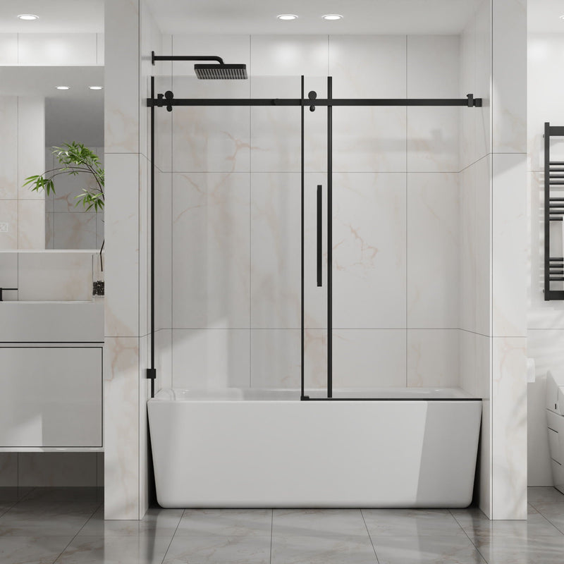 Frameless Tub Sliding Shower Door With Easy Clean Coating by HouseOfZazla