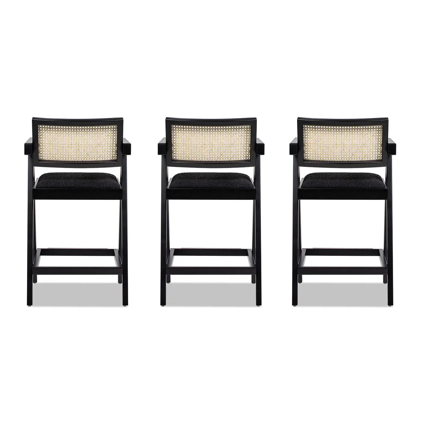 Milan - Modern Webbing Back Stool With Arms (Set of 3) by HouseOfZazla