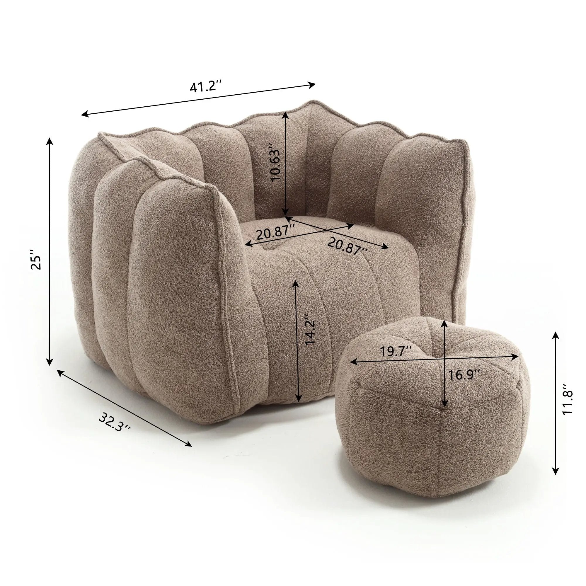 Soft Bean Bag Chair With High Resilient Foam by HouseOfZazla