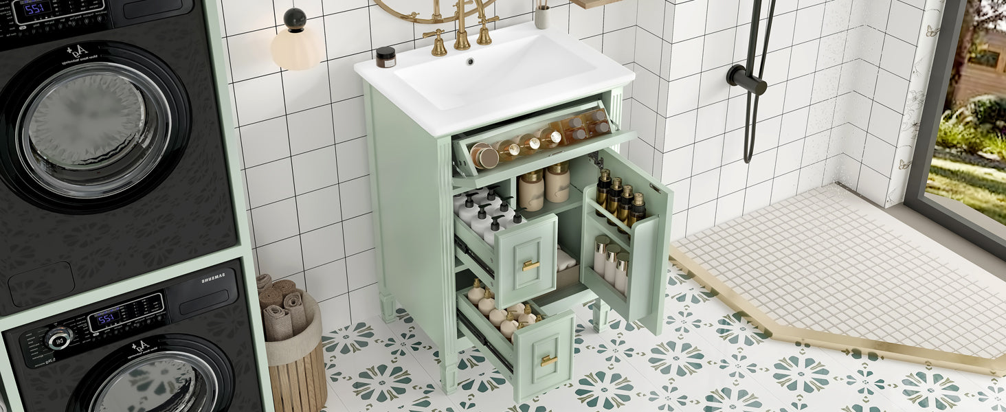 24-Inch Bathroom Vanity with Sink and Solid Wood Cabinet by HouseOfZazla