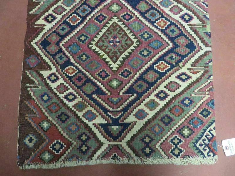 2' 1" X 4' 4" Antique Handmade Bagface Kilim Shirvan Caucasian Wool Rug Nice by Jewel Rugs