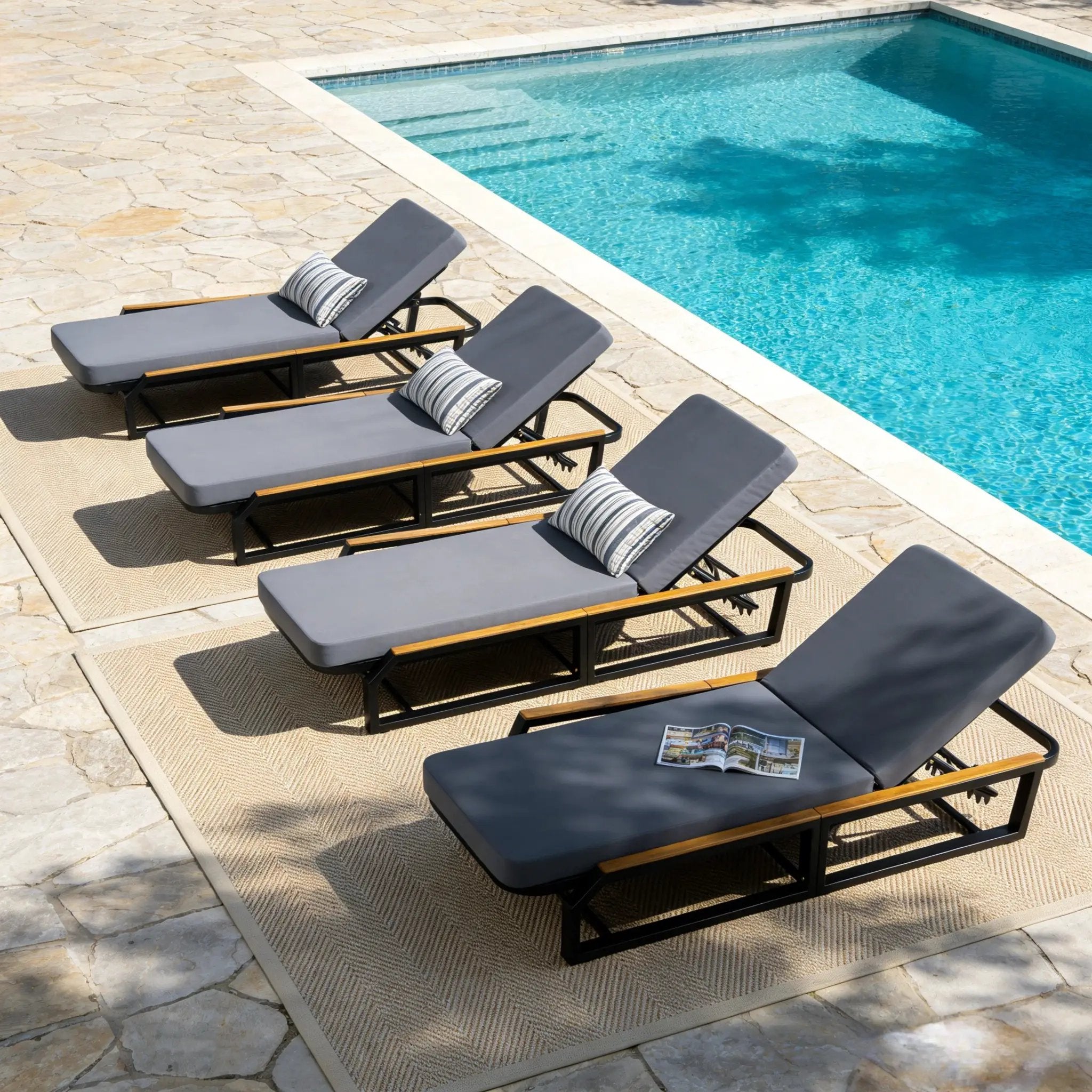 Adjustable 5-Position Outdoor Chaise Lounge by HouseOfZazla