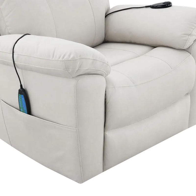 Chriki - Power Recliner With Lift & Heating & Massage - Beige Fabric by Unique Piece Furniture