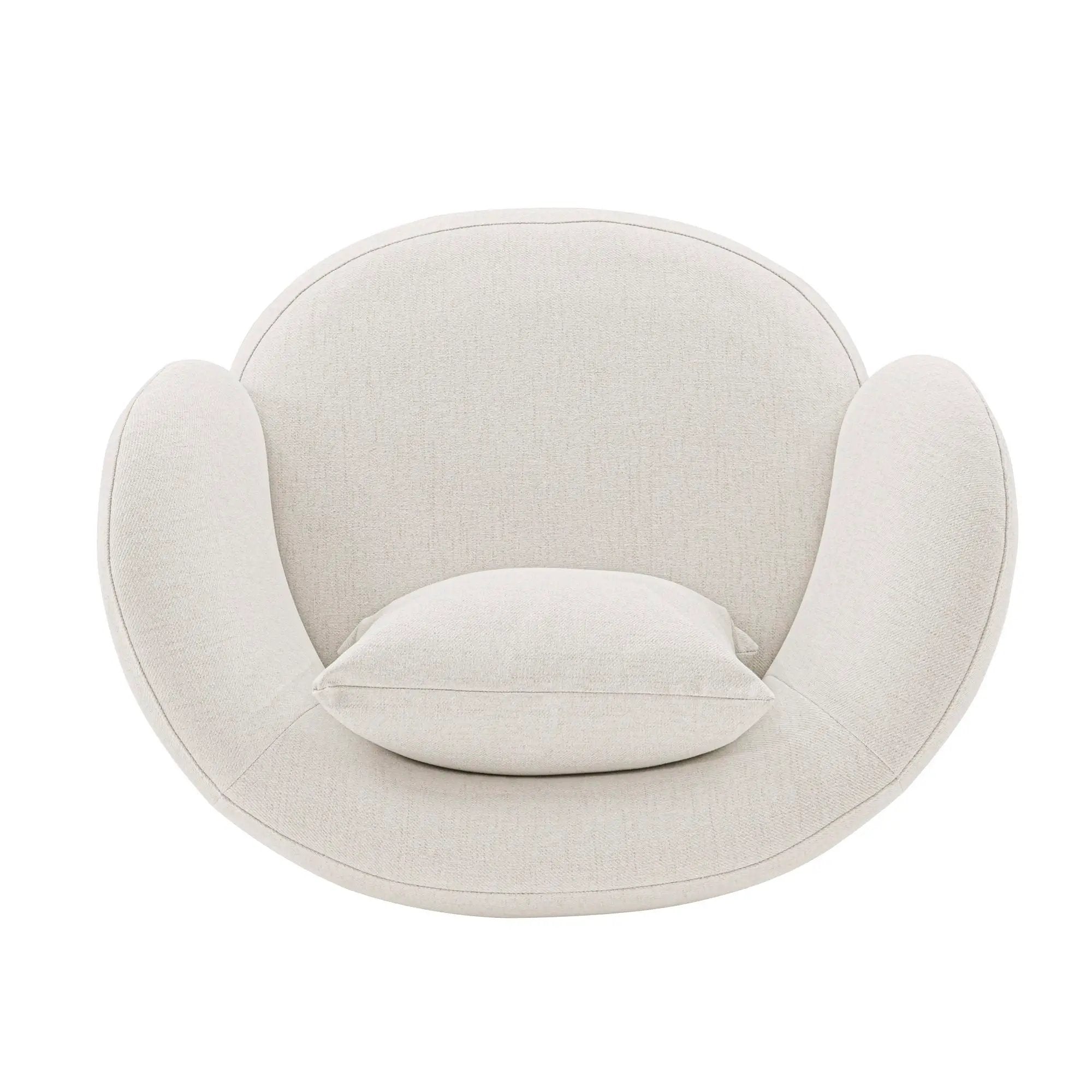 Weave - Accent Chair With Pillow, Comfortable Seating For Living Room - Cream by HouseOfZazla