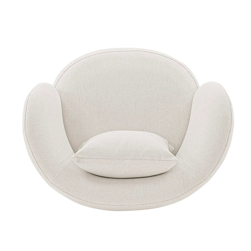 Weave - Accent Chair With Pillow, Comfortable Seating For Living Room - Cream by HouseOfZazla