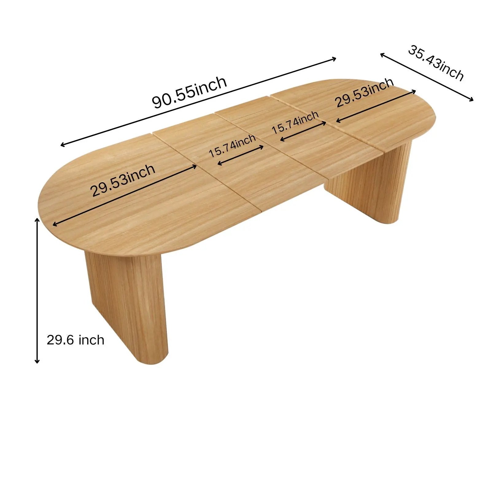 Extensible Dining Table, Suitable For 4 - 6 People - Oak by Unique Piece Furniture