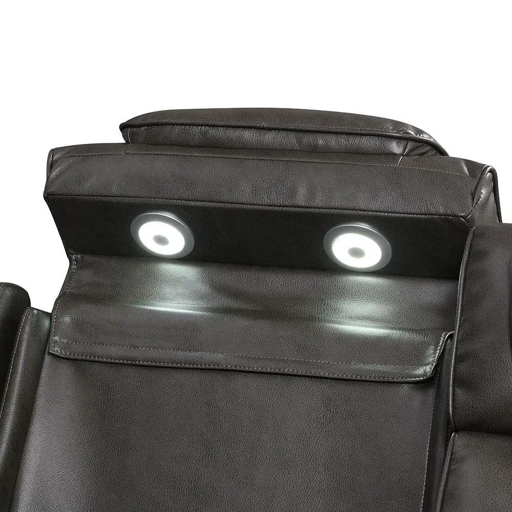 Taddeo - Power Motion Sofa With Power Headrest, USB, Wireless Charger, LED & Reading Light - Dark Gray by Unique Piece Furniture