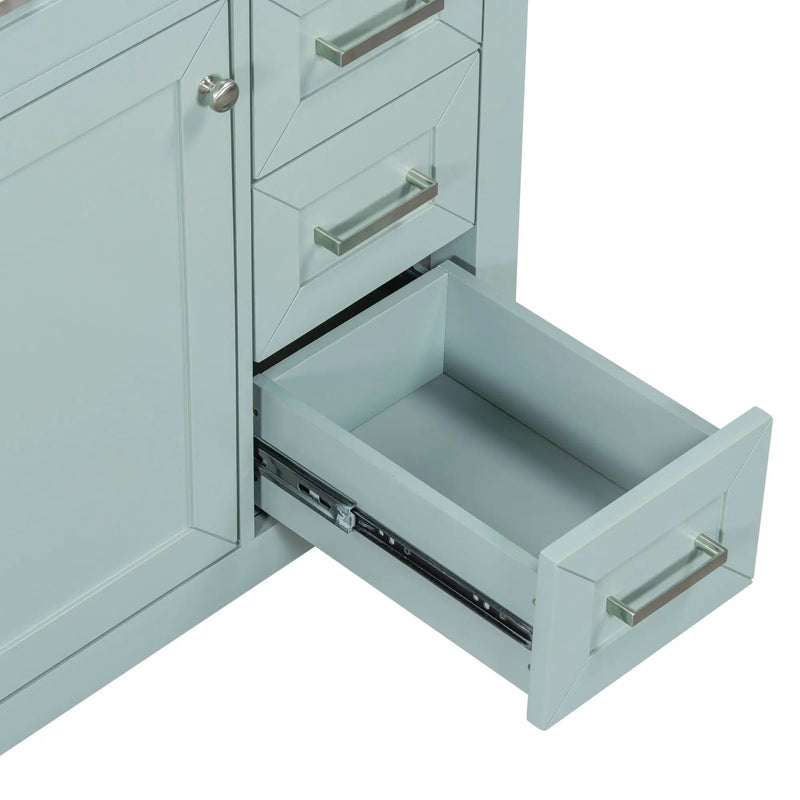 30" Bathroom Vanity Without Sink, Cabinet Base Only, Bathroom Cabinet With Drawers - Green by HouseOfZazla