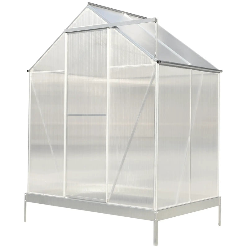 Polycarbonate house, Heavy Duty Outdoor Aluminum Walk-In House Kit With Rain Gutter, Vent And Door For Backyard Garden by HouseOfZazla