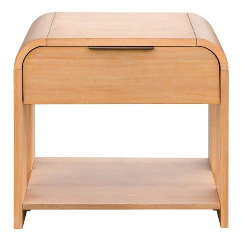 1 Drawer Waterfall Nightstand With Mid Century Design - Natural by Unique Piece Furniture