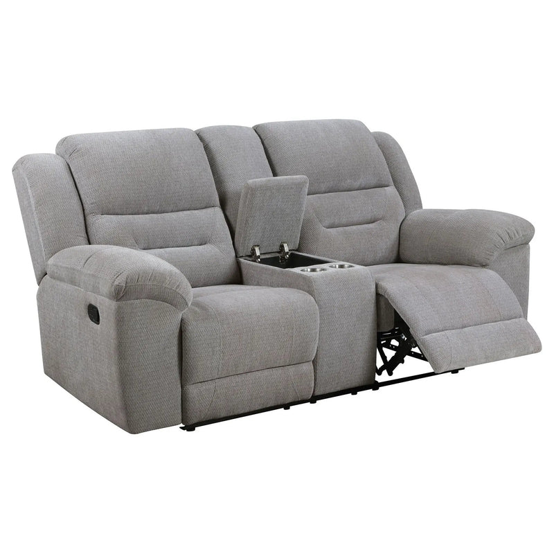 Gilson Chenille Upholstered Reclining Loveseat Grey by Unique Piece Furniture