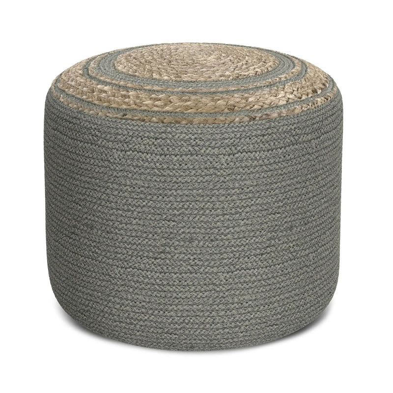 Serena - Handcrafted Round Braided Pouf by HouseOfZazla