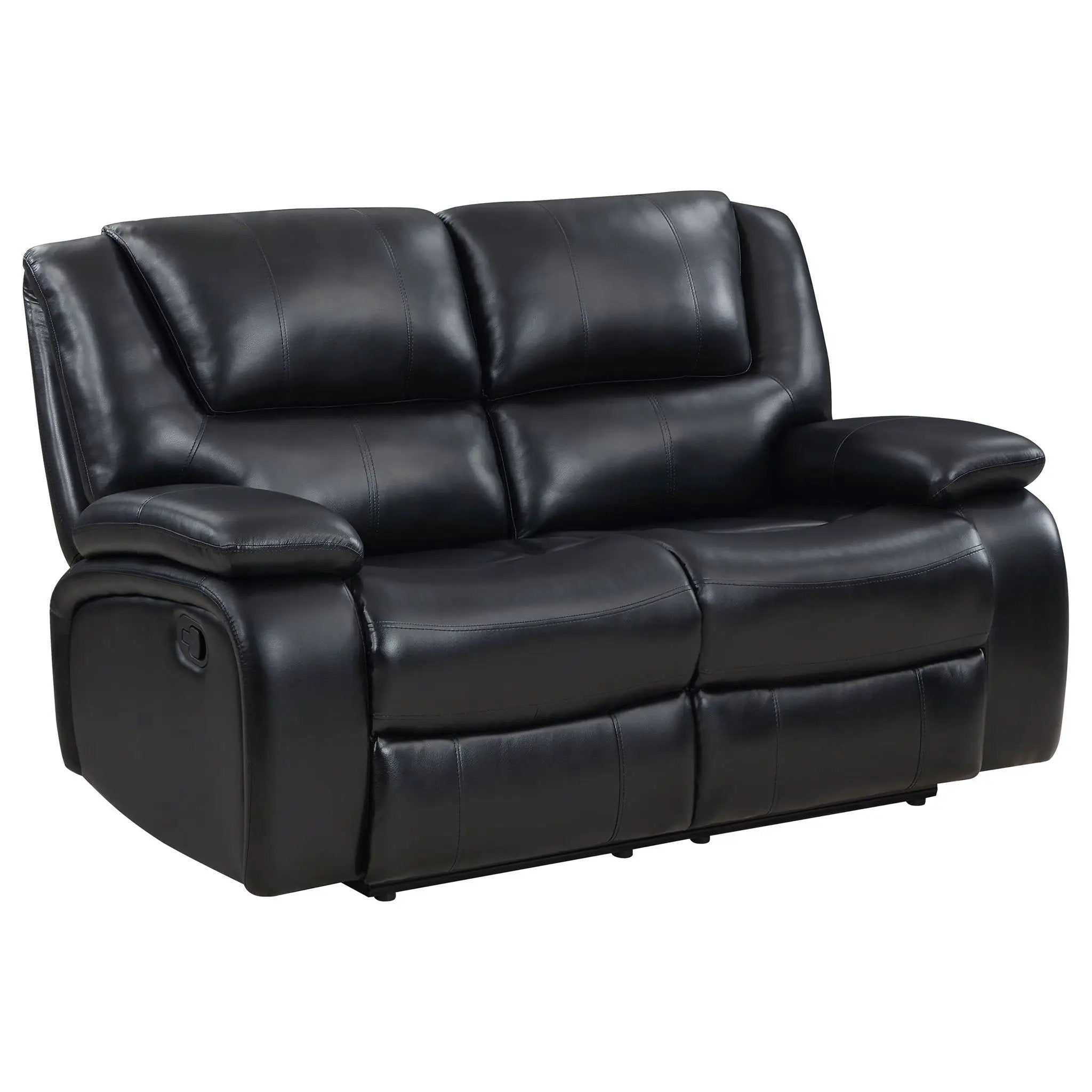 Camila Upholstered Motion Reclining Loveseat Black by Unique Piece Furniture