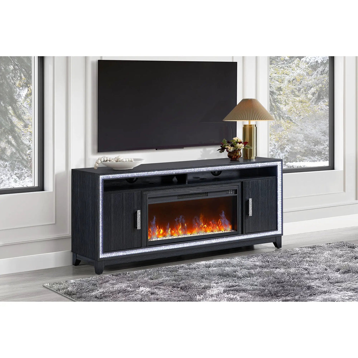 Almera - Fireplace With Adjustable Temperature And LED Options by HouseOfZazla