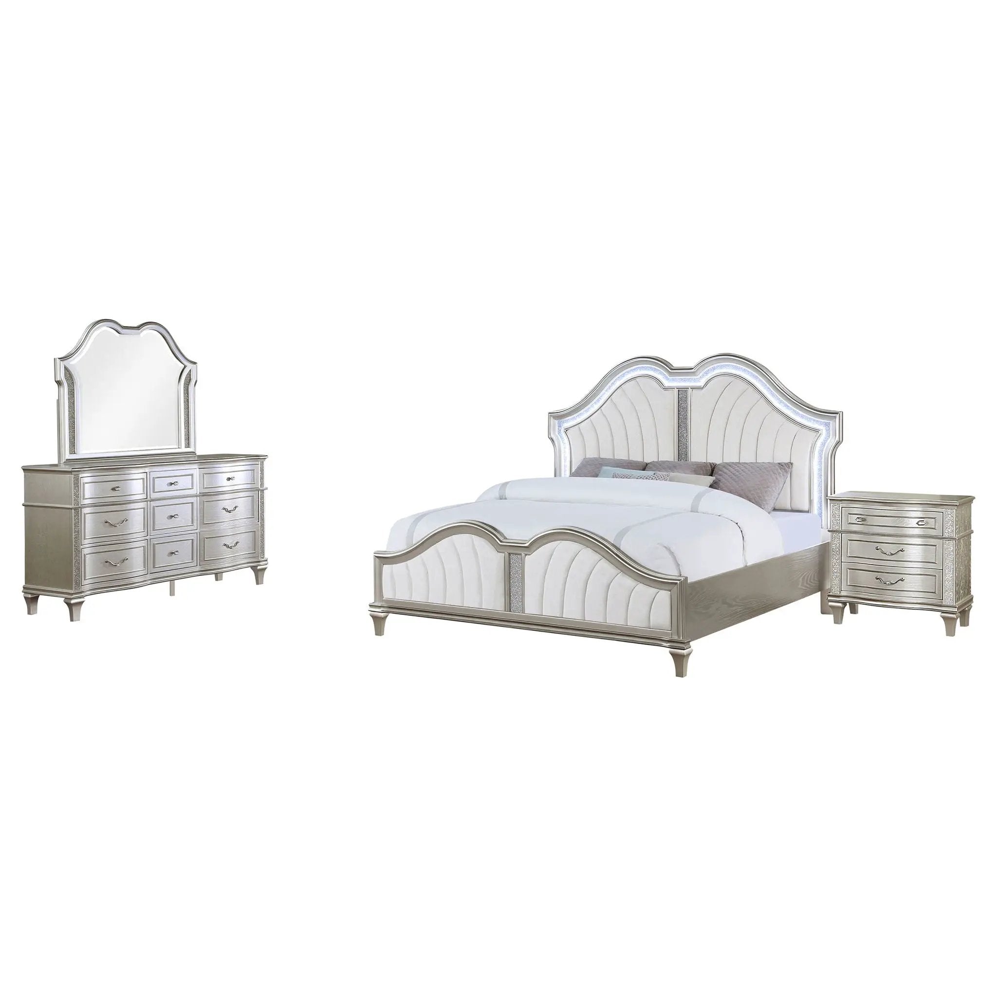 Evangeline 4-piece Queen Bedroom Set Silver Oak by Unique Piece Furniture