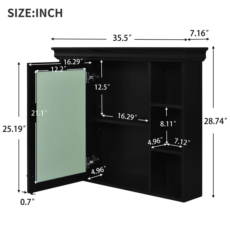 Wall Mounted Bathroom Storage Cabinet With Mirror Door by Unique Piece Furniture