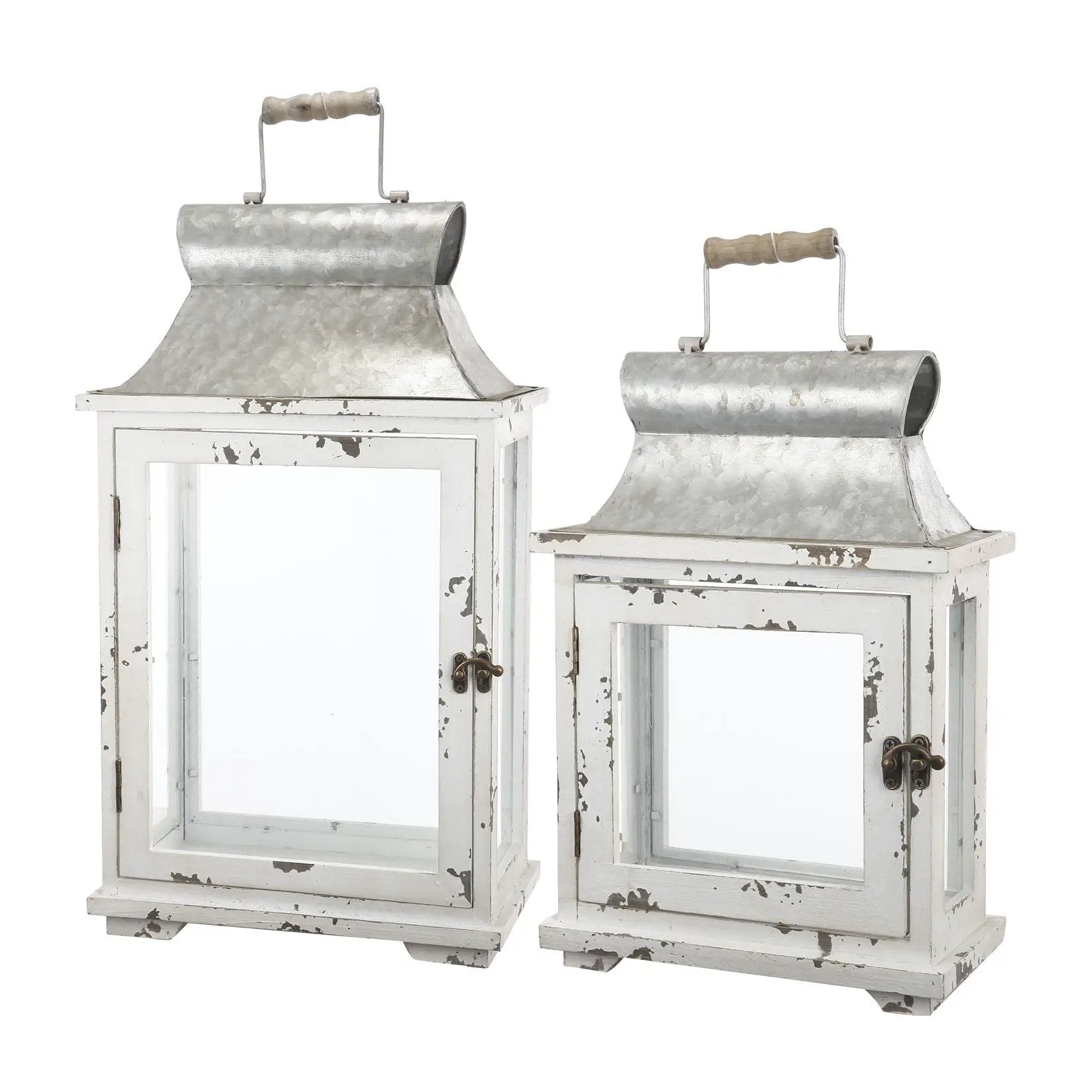 Wooden Candle Lantern Decorative Set of Two for Indoor and Outdoor Use by HouseOfZazla