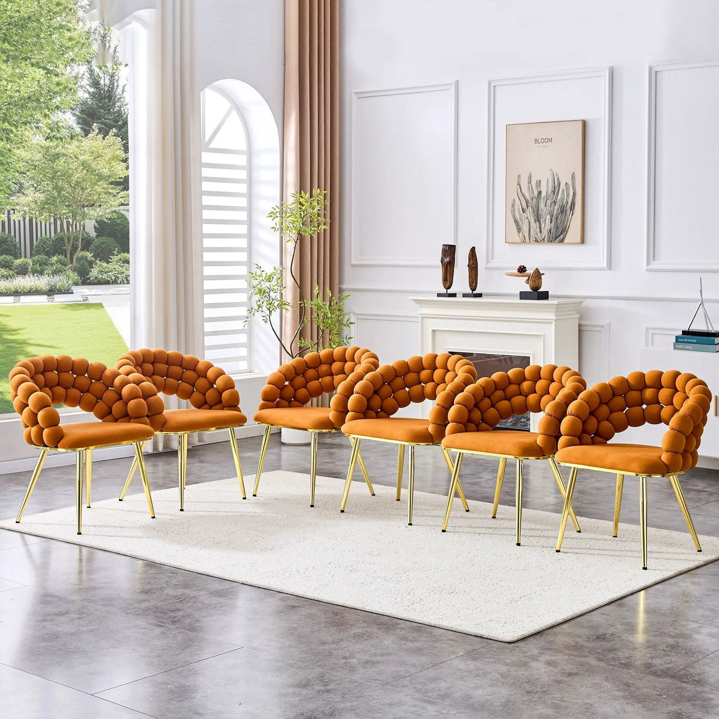 Puffy Bubble, Ball Chain Chairs For Dining Room (Set of 2) by HouseOfZazla