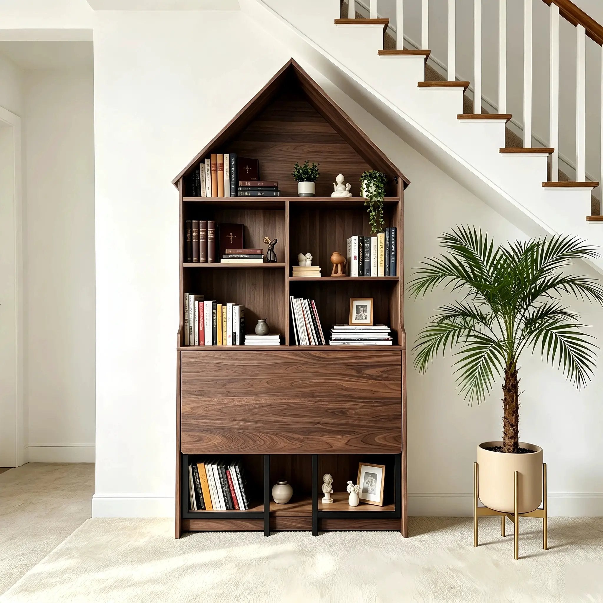 Folding Craft Desk with Storage Shelves by HouseOfZazla