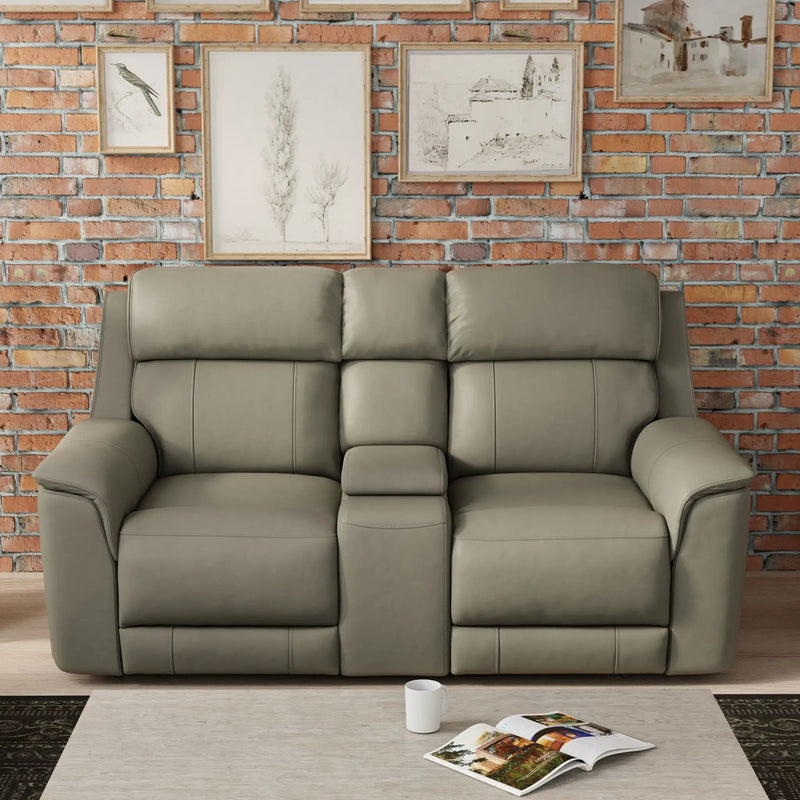 Oslo - Dual Power Reclining Loveseat With Console by Unique Piece Furniture