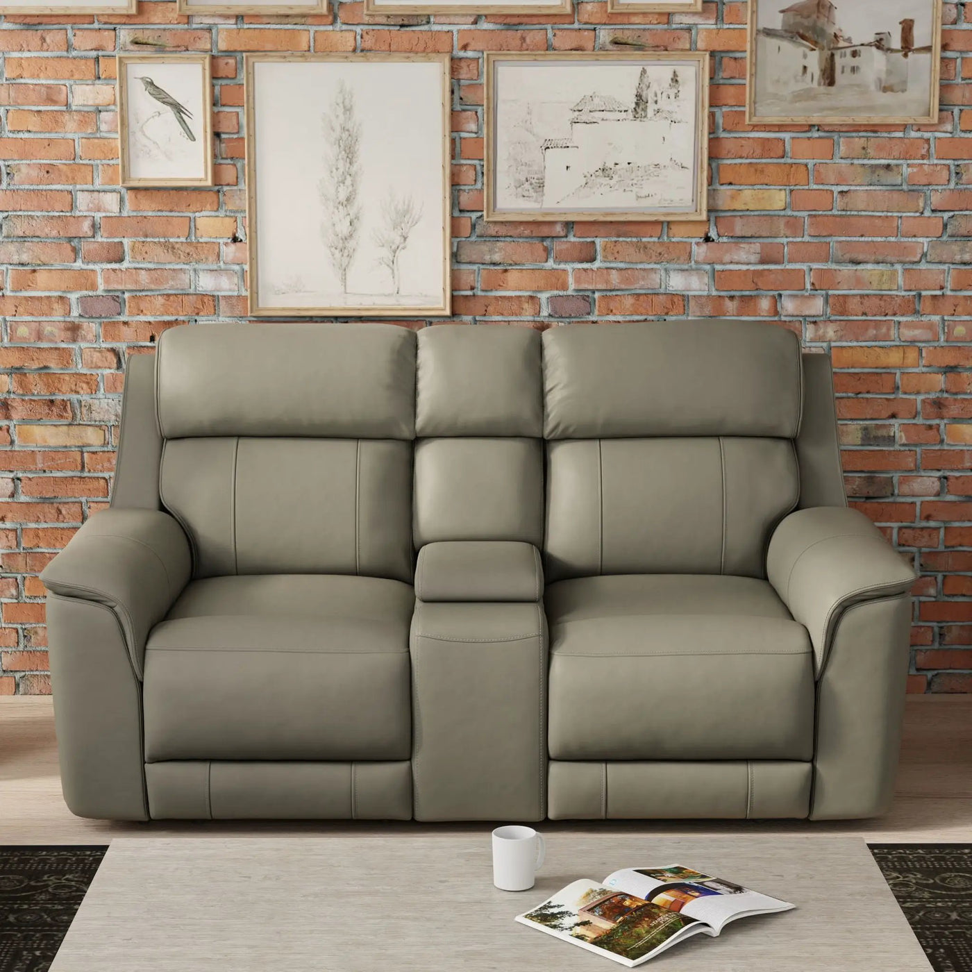 Oslo - Dual Power Reclining Loveseat With Console by HouseOfZazla
