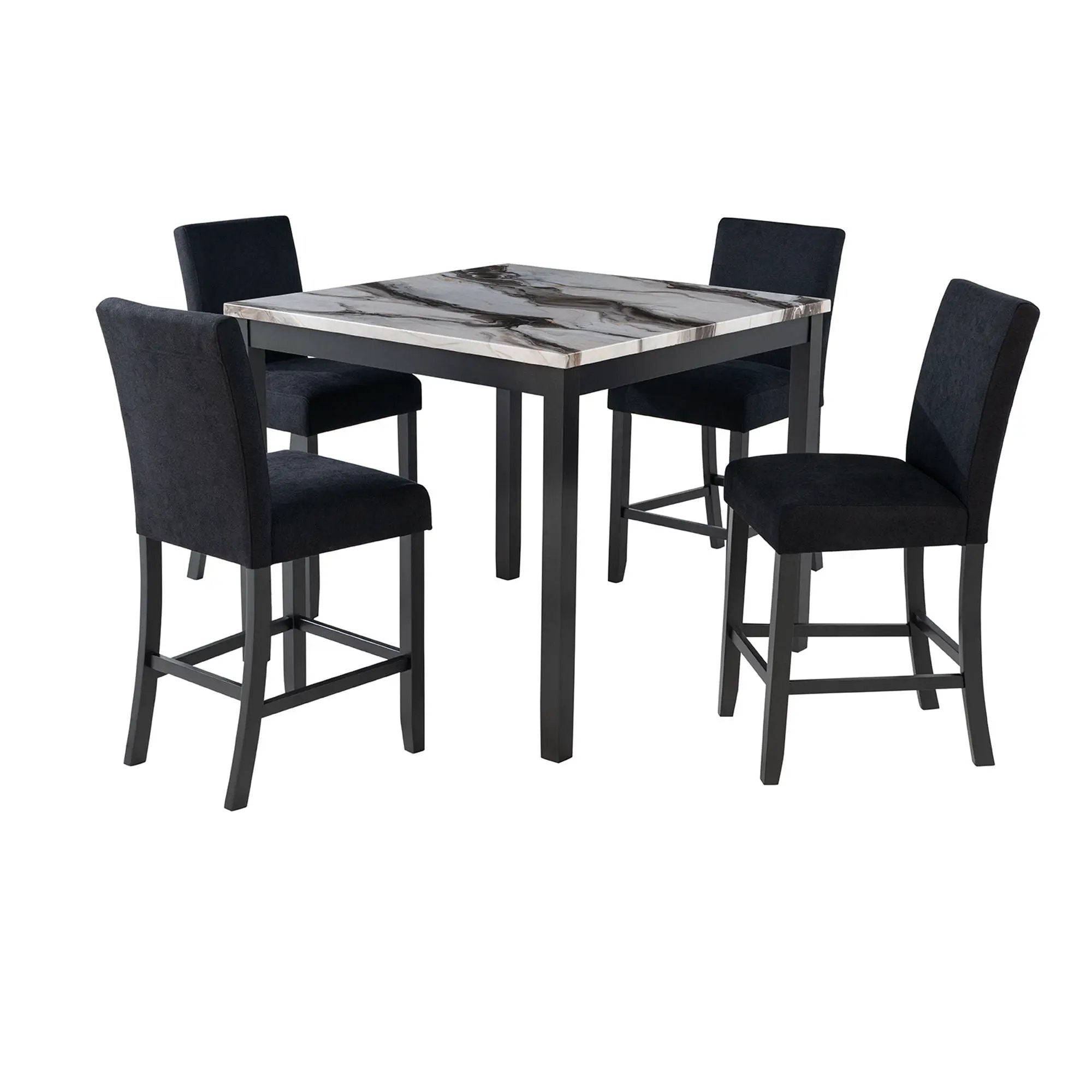 Leoncia - Bar Table And 4 Bar Stools - Espresso / White by Unique Piece Furniture