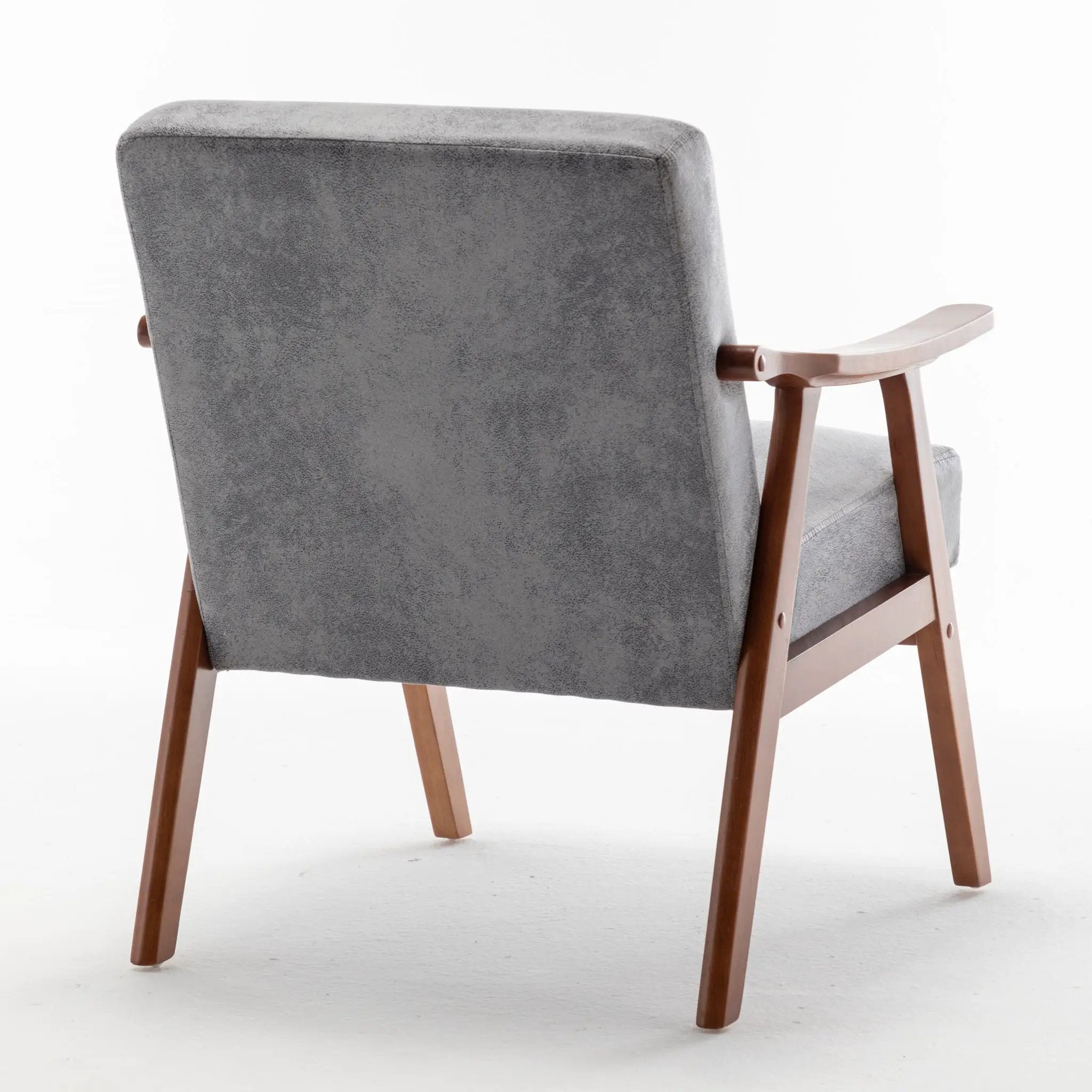 Mid Century Modern Accent Chair With Solid Wood Frame And Extra Thick Backrest by HouseOfZazla
