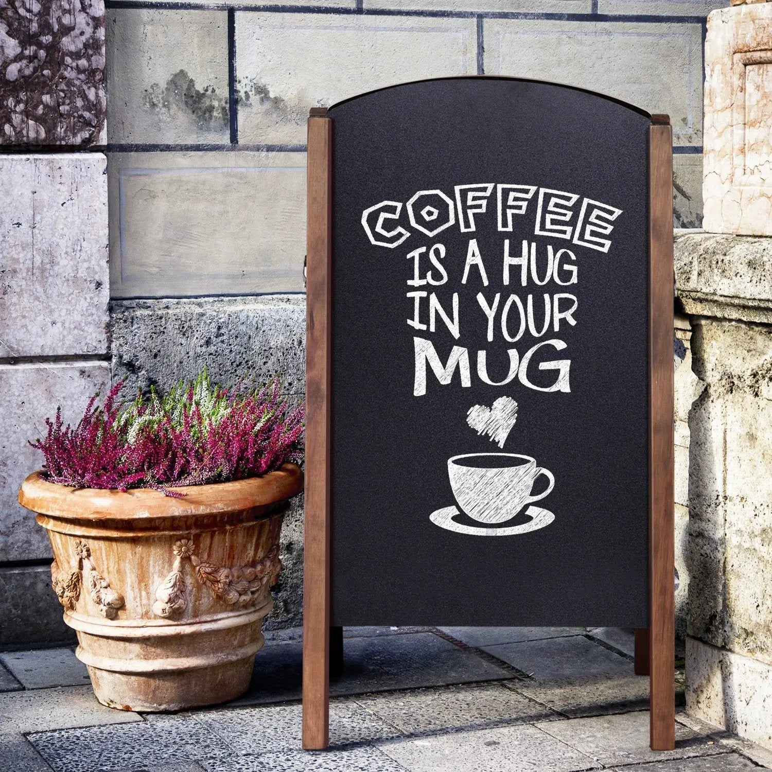 31.5 Inch Wood A-Frame Sidewalk Signage Chalkboard by DirectDeals
