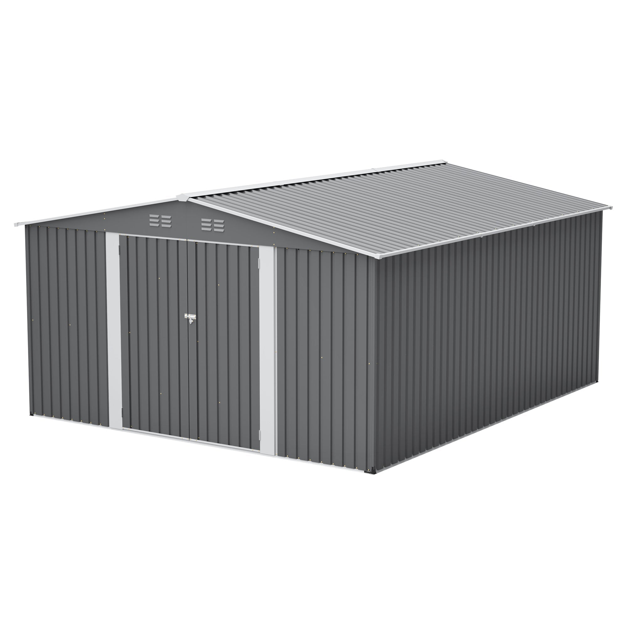 12×14 ft Outdoor Metal Storage Shed by HouseOfZazla