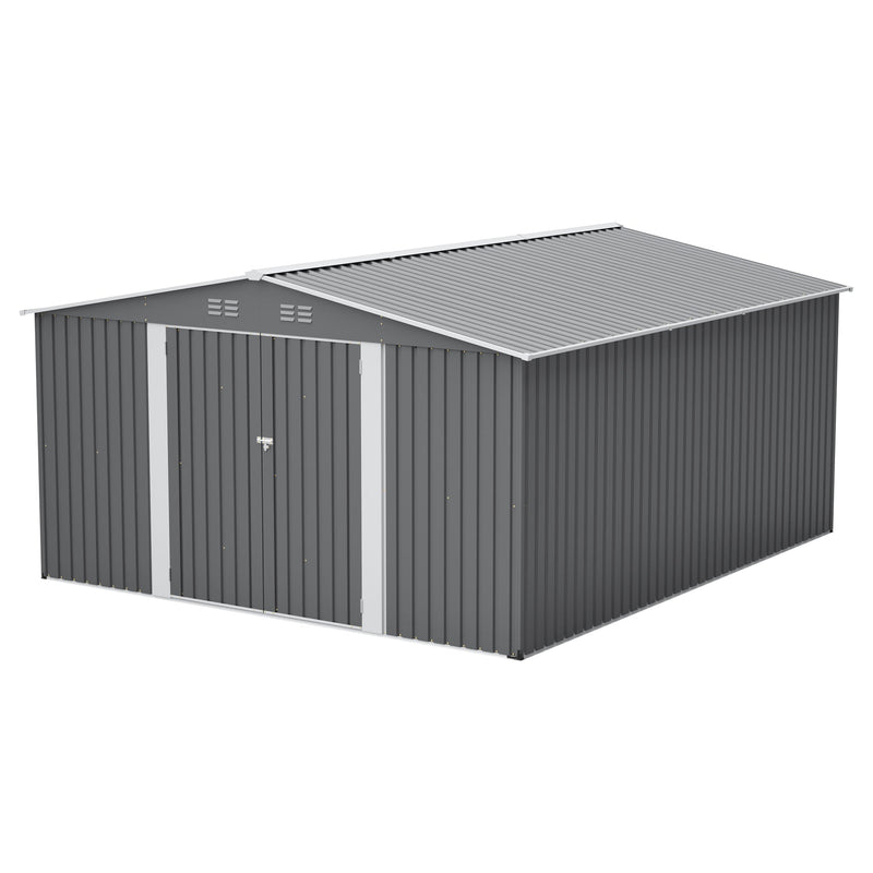 12×14 ft Outdoor Metal Storage Shed by HouseOfZazla