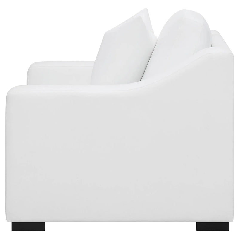 Ashlyn Upholstered Sloped Arm Accent Chair White by Unique Piece Furniture