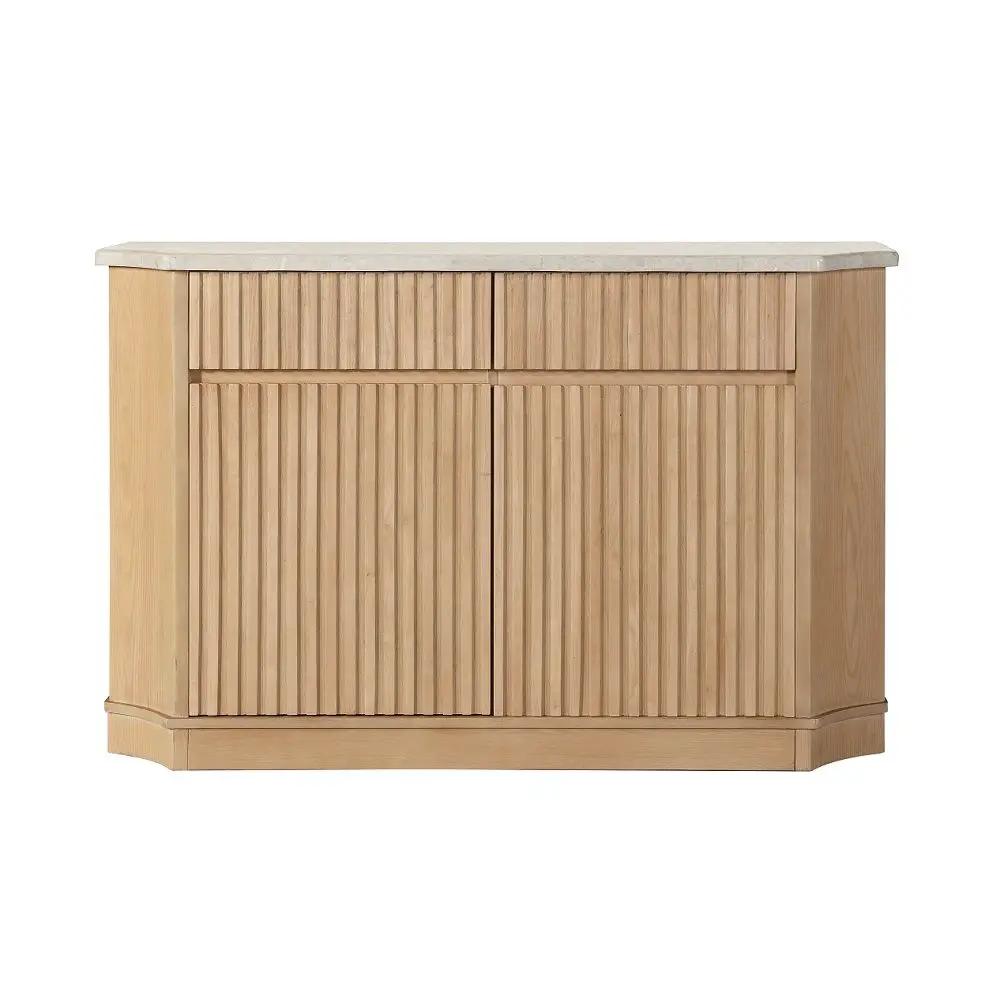 Qwin - Server With Marble Top - Marble Top & Oak by Unique Piece Furniture