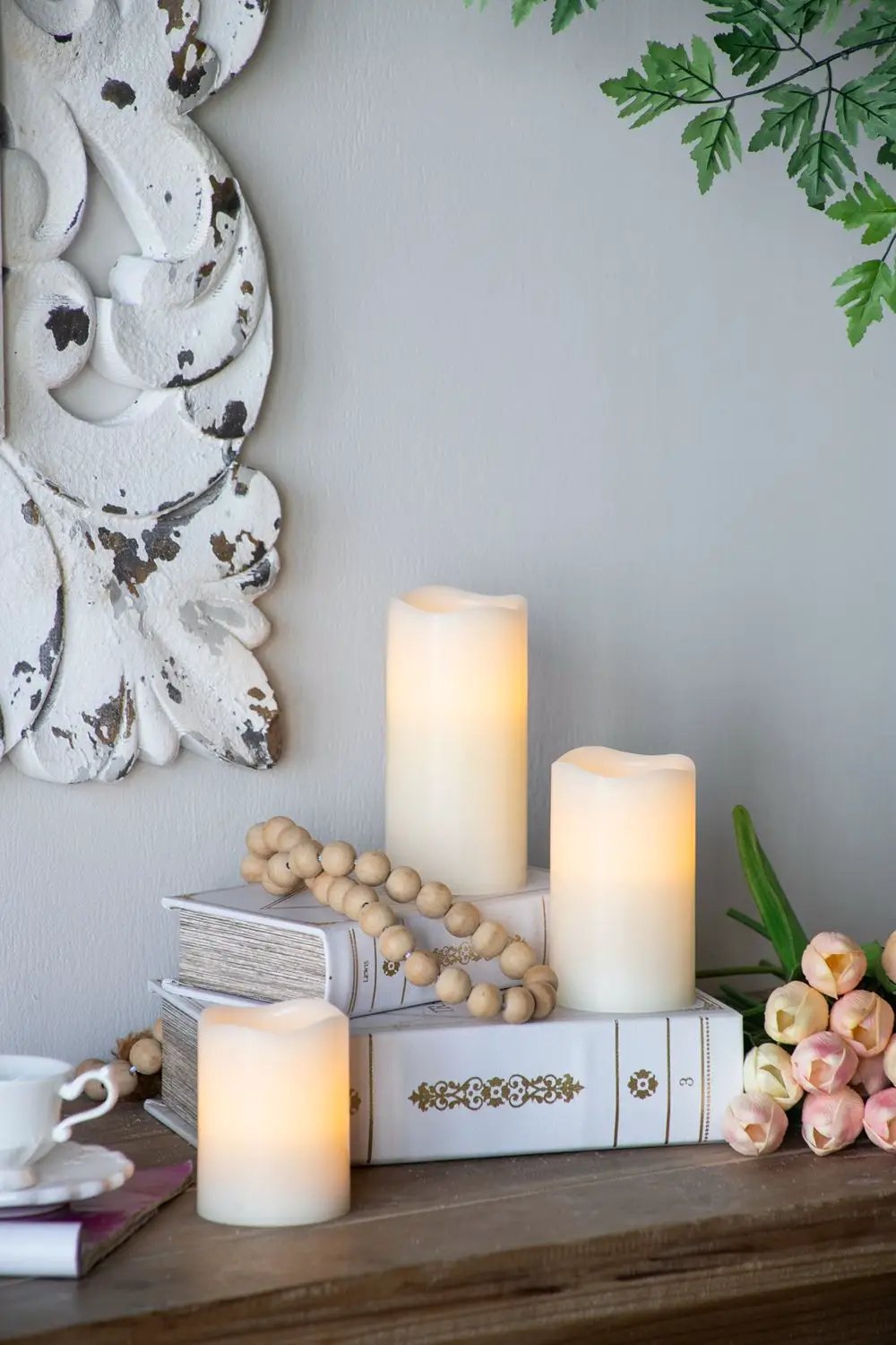 LED Candles With Remote Timer (Set of 3) - Ivory by HouseOfZazla