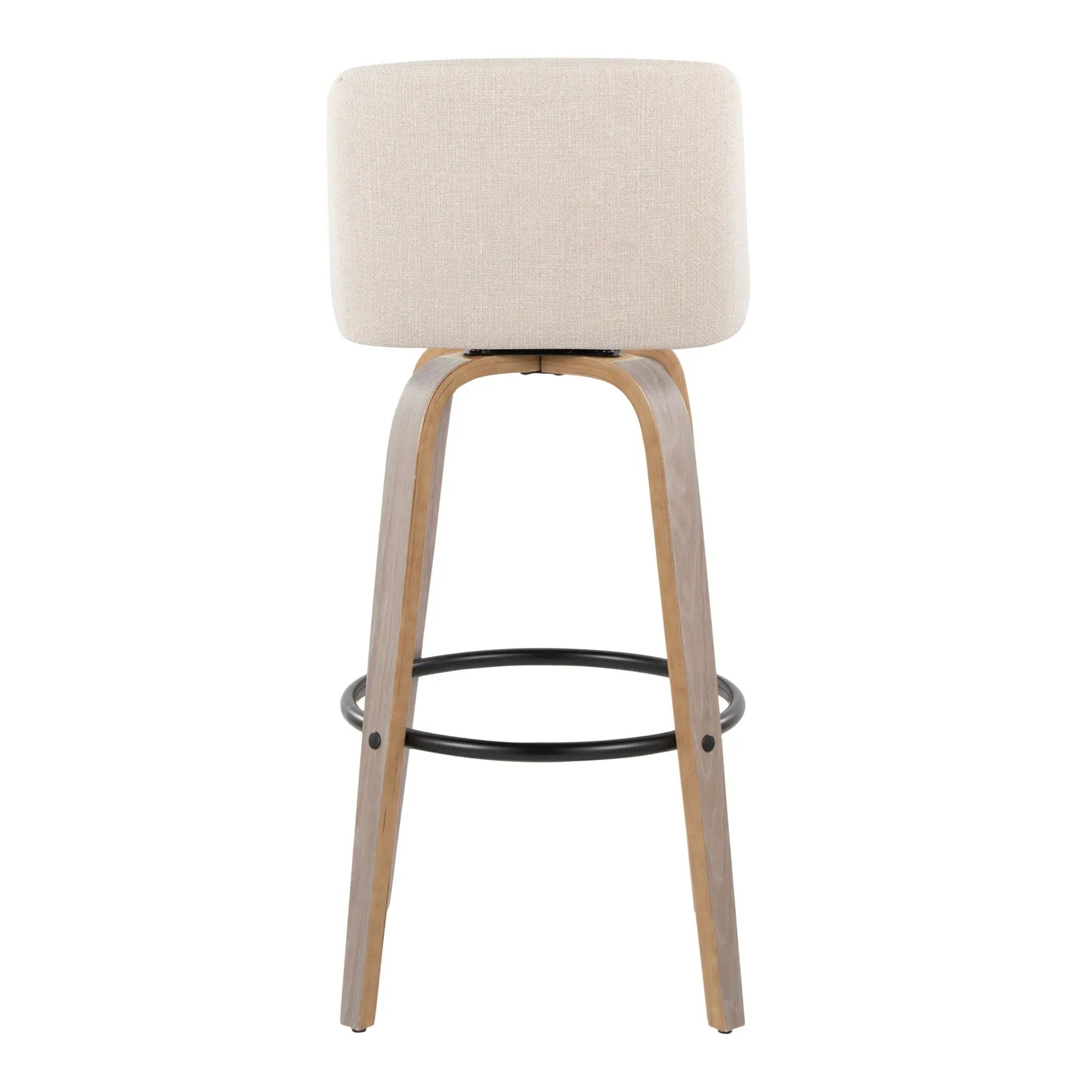 Toriano - Contemporary Fixed Height Barstool With Swivel With Round Footrest Comfort And Style (Set of 2) by Unique Piece Furniture