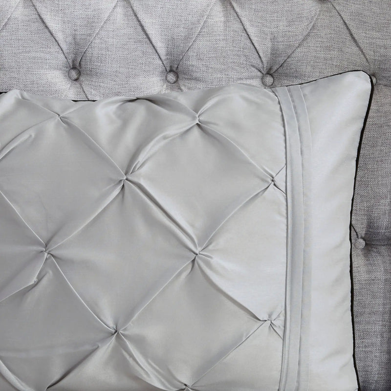 7-Piece King 100% Polyester Pieced Pleated Tufted Comforter Set by HouseOfZazla