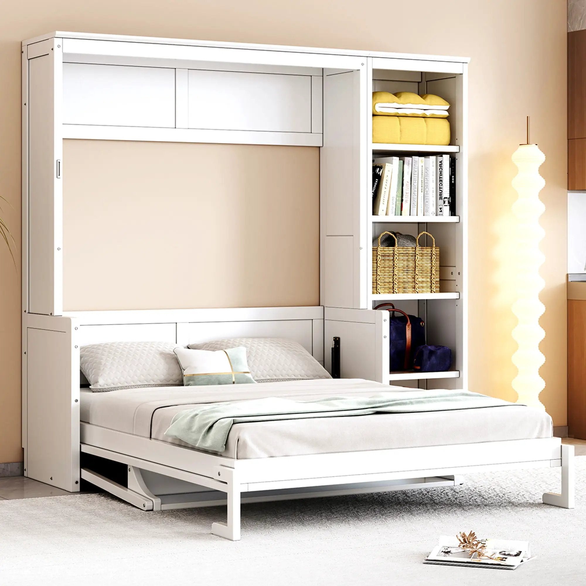 Sturdy Murphy Bed With Desk And Bookshelf by Unique Piece Furniture