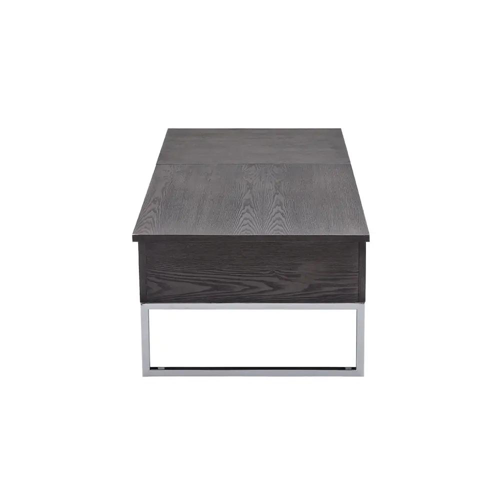 Iban - Coffee Table With Lift Top - Gray Oak & Chrome by Unique Piece Furniture
