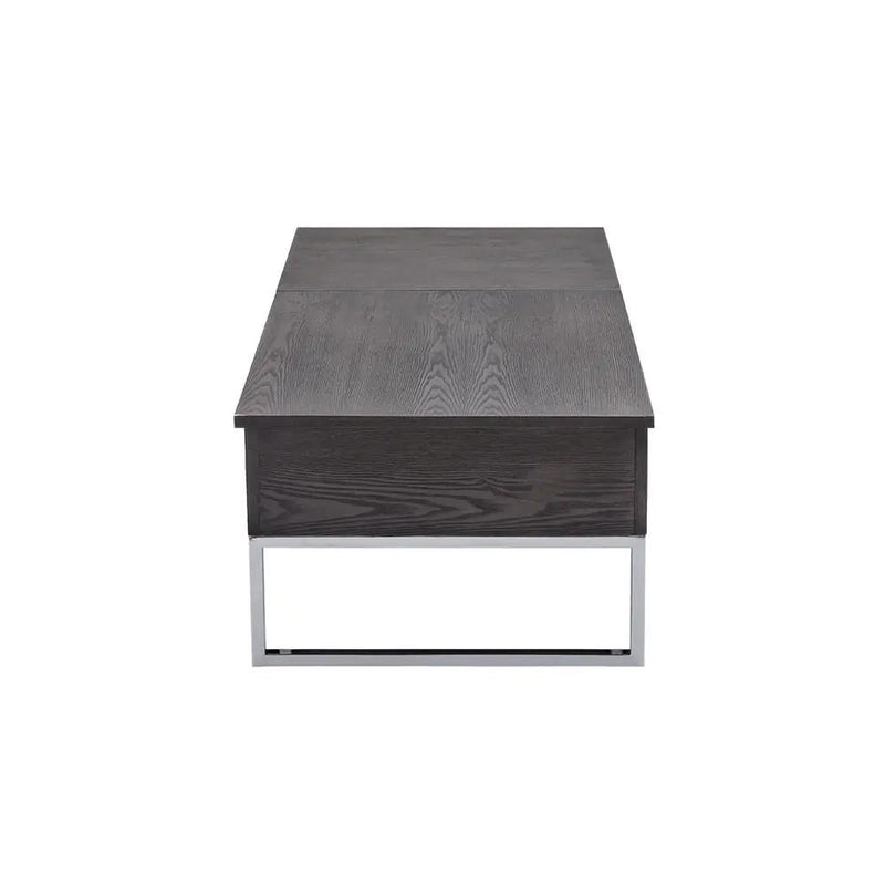 Iban - Coffee Table With Lift Top - Gray Oak & Chrome by Unique Piece Furniture